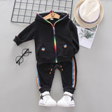 Spring Autumn Baby Boys Girls Print Ink Clothing Suits Children Jacket Pants 2Pcs/Sets Fashion Kids Clothes Tracksuits