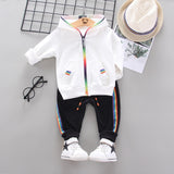 Spring Autumn Baby Boys Girls Print Ink Clothing Suits Children Jacket Pants 2Pcs/Sets Fashion Kids Clothes Tracksuits