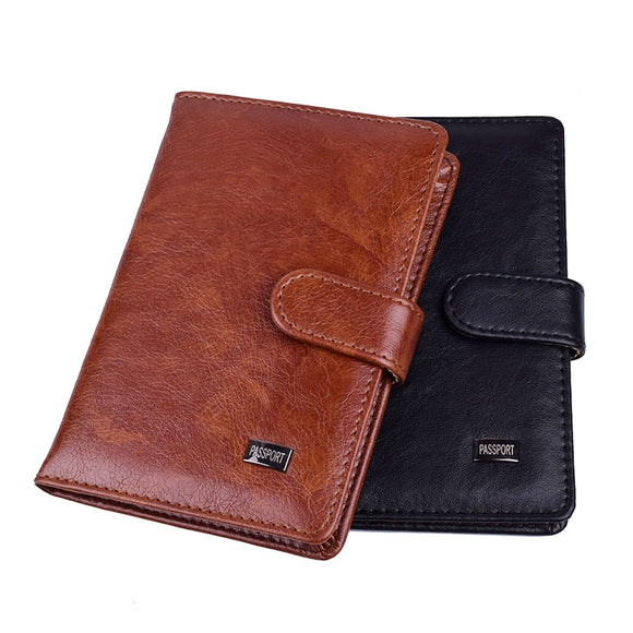 UNISEX Leather Wallet as Travel Passport Holder Cover