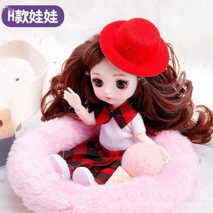 NEW Bjd Doll 16cm 13 Movable Joint Cute Doll 3D Real Eye Dress Up Fashion  Baby With Clothes Shoes Children's DIY Girl Toy Gift - shopwishi 
