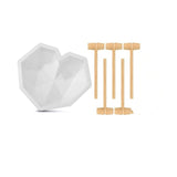 Heart Shape Silicone Cake Mold with Mini Wooden Hammers