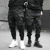 Ribbons Harem Joggers Men Cargo Pants Streetwear 2021 Hip Hop Casual Pockets Cotton Track Pants Male Harajuku Fashion Trousers