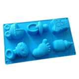 1 Pcs Cute 6 Cavity Silicone Mold Footprint Bear Shape Not-stick Non-toxic Soap Mould Baking Tools Baby Shower Party Supplies - shopwishi 