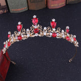 White Pink Blue Gold Red Crystal diadema Jewelry Tiaras and Crowns Bridal Bride Noiva Wedding Hair accesorios mujer corona