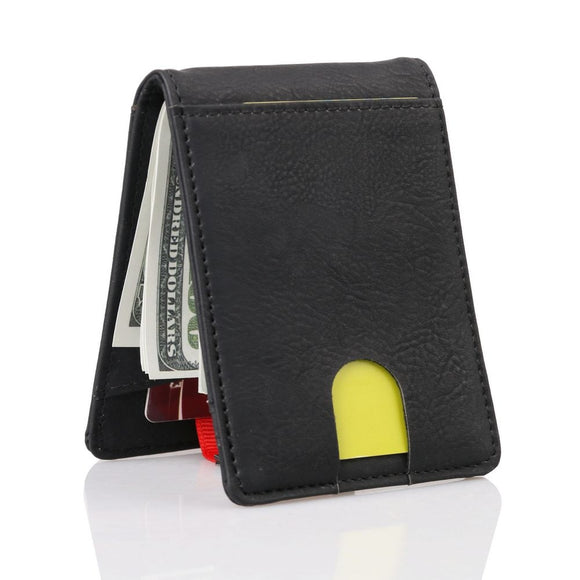 TRASSORY RFID Blocking Business Card Holder Case Cover Leather Money Clip Sim Pocket Card Wallet