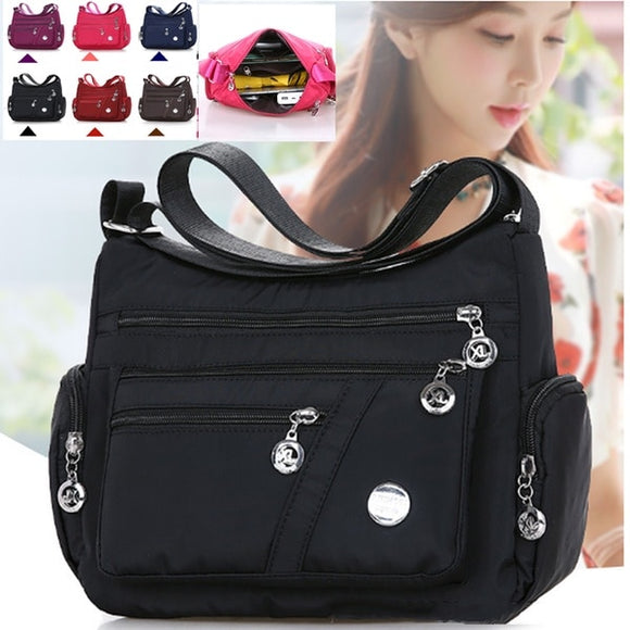 Women Shoulder Messenger Bag Waterproof Nylon Oxford Crossbody Bag Handbags Large Capacity Travel Bags Purse Wallet