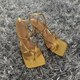 2021 Ankle Strap Women Sandals Summer Fashion Brand Thin High Heels Gladiator Sandal Shoes Narrow Band Party Dress Pump Shoes