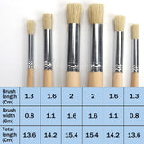 3pcs/6pcs/Set Wooden Stencil Brush Chalk Paint Natural Pure Hog Bristle brush Round Acrylic Oil Painting Detail Brushes