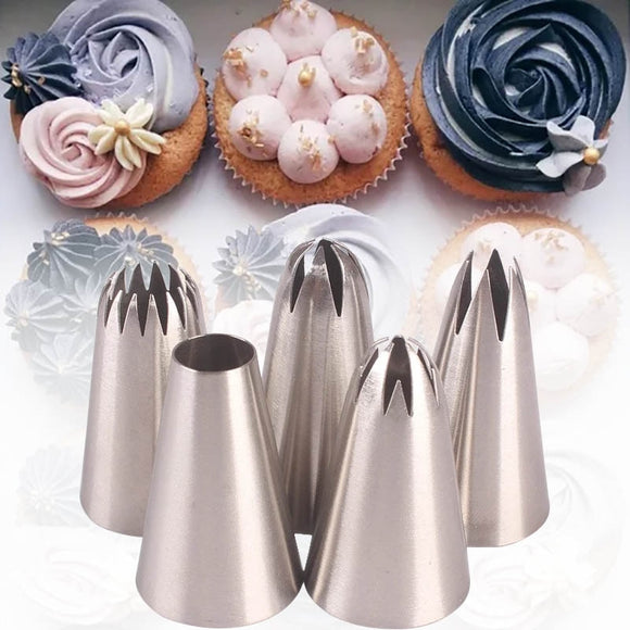 1M#2A#2D#2F#6B Russian Icing Piping Pastry Nozzles For Cakes Fondant Decor Confectionery  Flower Cream Nozzle Kitchen Gadgets