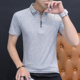 BROWON 2021 summer casual polo shirt men short sleeve turn down collar slim fit sold color polo shirt for men plus size
