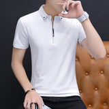 BROWON 2021 summer casual polo shirt men short sleeve turn down collar slim fit sold color polo shirt for men plus size
