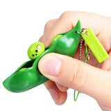 Fidget Squishy Toys Decompression Antistress Toys Squeeze Peas Beans Keychain Relief for Adult Kids Rubber Stress Reliever Toy