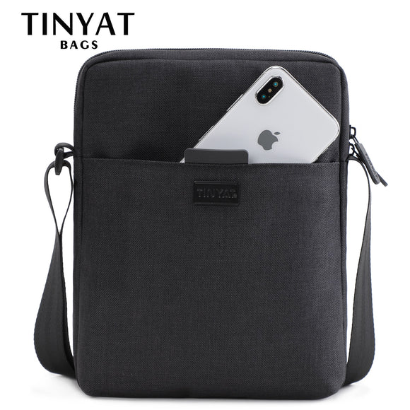 TINYAT Men's Light Waterproof Canvas Crossbody Bag