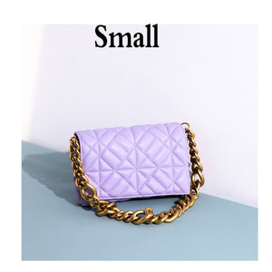 Branded Women's Shoulder Bags 2020 Thick Chain Quilted Shoulder Purses And Handbag Women Clutch Bags Ladies Hand Bag