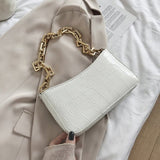 Stone Pattern PU Leather Armpit Bag For Women 2021 Solid Color Chain Shoulder Handbags Female Travel Fashion  Hand Bag