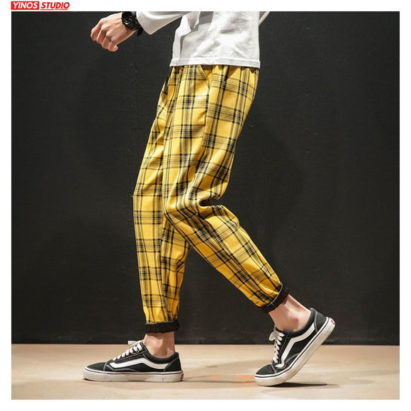 Japanese Streetwear Plaid Pants