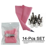 8/14/26/50 PCs Silicone Pastry Tips Kitchen DIY Cake Frosting Cream Decorating Tools Reusable Pastry Bag Stainless Steel Nozzle