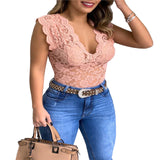 Sexy Lace Cami Bralette Crochet Vest Casual Solid Color Women Crop Top Trend Women Lace Hollow Out Crop Top For Ladies
