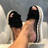 Slippers Women Sandals Platform Sandals Shoes Women Bow 2021 Summer Sandals Slipper Indoor Outdoor Flip-flops Beach Shoes Female
