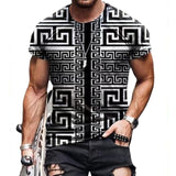 Oversized Men T-Shirt Mosaic Print Fashion T Shirt Men Tops Tees Summer Short Sleeved Casual Loose T-Shirts Men Clothing XXS-6XL