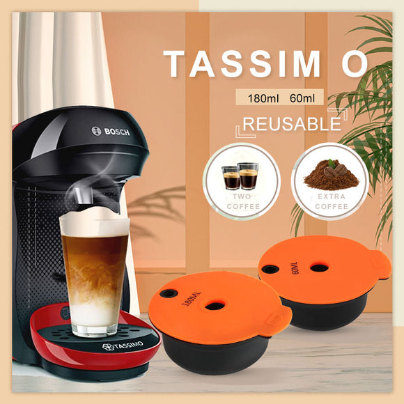 ICafilas Refillable Coffee Capsules for Tassimo BOSCH Machine Reusable Coffee Pod Crema Maker Eco-Friendly