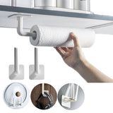 Kitchen Self-adhesive Hook Accessories Under Cabinet Paper Roll Rack Towel Holder Tissue Hanger Storage Rack For Bathroom Toilet