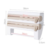 Household Cling Film Cutter Wall-mounted Holder Kitchen Paper Towel Rack Sliding Knife Type Tin Foil Split Box Storage Rack