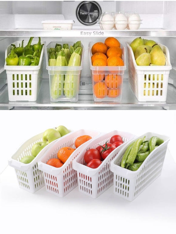 6 Pieces Refrigerator Organizer In-Cabinet White Kitchen Tools Home Appliances Good Quality Plastic Material Non-toxic