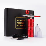 Professional Airbrush Makeup Kit With Compressor Nano Facial Spray Vapour Ion Face Steamer  Facial Deep Cleaning Oxygen Sprayer
