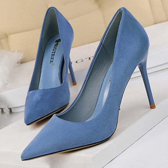 New Women Pumps Suede High Heels Shoes Fashion Office Shoes Stiletto