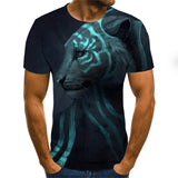 Animal Lion 3D Men T Shirt Summer Streetwear Trendy Round Neck Short Sleeve Men Clothing Tops Tee Oversized Male T Shirt XXS-6XL