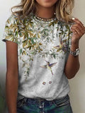 Summer T shirts Womens T shirts high street short sleeve tops with a fashion flower print Womens T shirts woman
