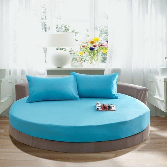 3 Pcs Solid Color Cotton Round Fitted Sheet Set Round Bed Sheet Bedding Set Customizable Mattress Diameter 200cm 220cm