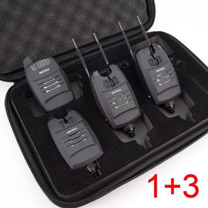 1+4 Carp Fishing Alarm Set Sounds and LED Alarming Wireless Fishing Bite Alarm Indicator Electronic with Snag Ear Bar B1228 - shopwishi 