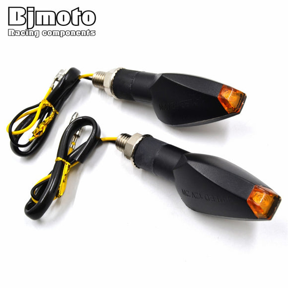 BJMOTO Pair Universal Motorcycle Super Bright 14 LED Turn Signal Lights Indicator Amber Blinker Lamp Easy to Install SL-069S