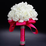 Rose Bridesmaid Wedding Foam flowers Rose Bridal bouquet Ribbon