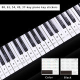 Piano Sticker Transparent Piano Keyboard Sticker 54/61/88 Key Electronic Keyboard 88 Key Piano Stave Note Sticker For Piano Keys