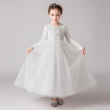 Flower Girl Party Banquet Fall and Winter Knitted Wool Dresses Floor Length Girls Pageant Dresses Wedding Party Dress vestidos