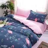 Geometric Pattern Bed Sheet with 4pcs Pillowcase Cover Bedding Sets