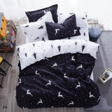 Geometric Pattern Bed Sheet with 4pcs Pillowcase Cover Bedding Sets