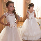 High-end Wedding Dress Elegant Girls' Flower-lace Banquet Dress