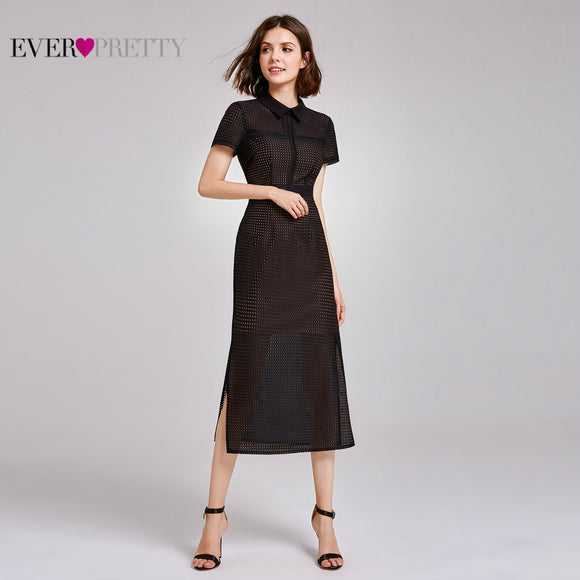 Lace Cocktail Dresses Ever Pretty AS07169 Short Sleeve Straight Sexy Casual Office Dress