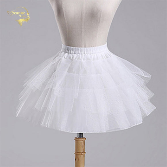 Top Quality Stock White Black Ballet Petticoat Tulle Ruffle Short Crinoline Bridal
