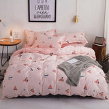 Solstice Home Textile Black Lattice Duvet Cover Pillowcase Bed Sheet Simple Boy Girls Bedding Sets 3/4Pcs Single Double Bedlinen
