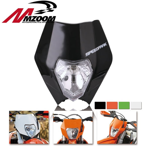 FREE SHIPPING MZOOM Motorcycle Dirt Bike Motocross Supermoto Headlamp Universal Headlight Fairing for KTM SX EXC