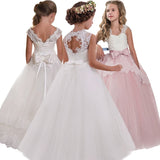 High-end Wedding Dress Elegant Girls' Flower-lace Banquet Dress
