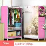 3D Cartoon Pattern Folding Cloth Wardrobe Home Bedroom Clothes Storage Cabinet DIY Assembly Fabric Wardrobe Closet Furniture
