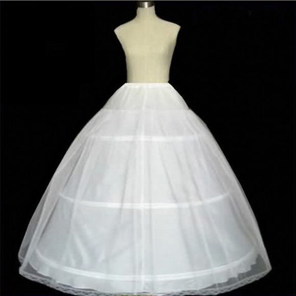 In Stock Hot Sale 3 Hoops Ball Gown Bone Full Crinoline Petticoats For Wedding Dress Wedding Skirt  Quinceanera Dress Petticoat