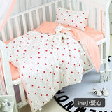 Wholesale Home Textile Baby Boys Girls Crib 100% Cotton Bedding Set 1 Duvet Cover 1 Flatsheet 1 Pillowcases for 0.6m Bed