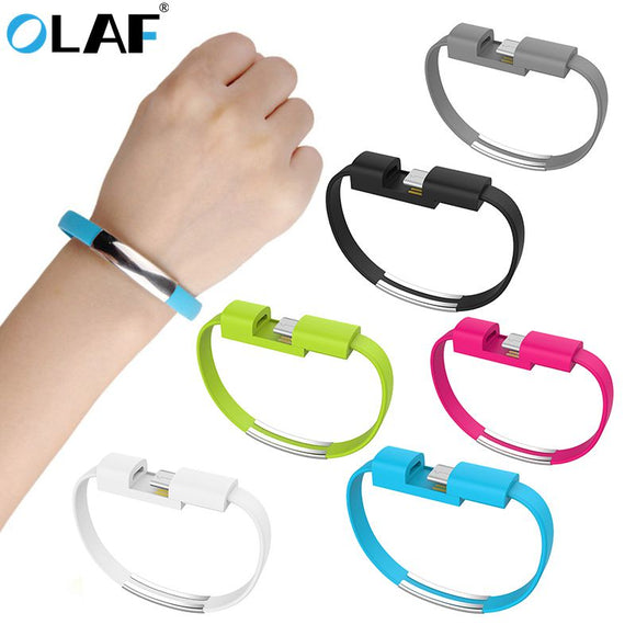 Olaf Micro USB Cable Bracelet Type C Charger Data Charging Cable Sync Cord For iPhone xs max xr 6s 7 Android Type-C Phone cable